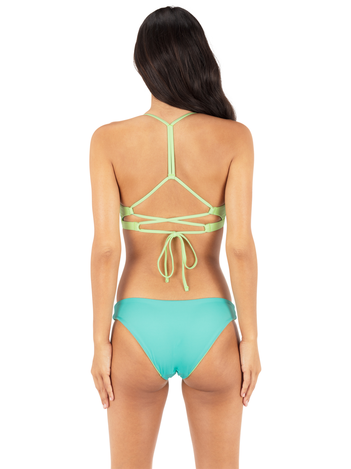 Solid Adjustable Bikini Top in Electric Lime
