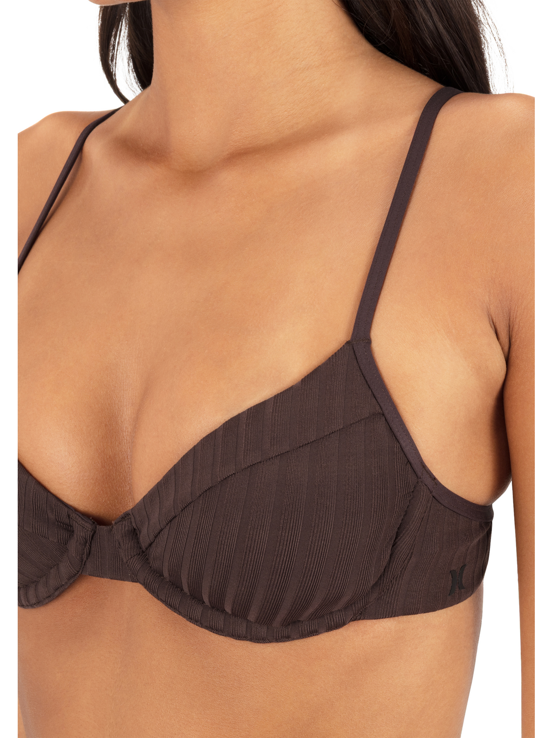 Wide Rib Solid Underwire Top in Mole