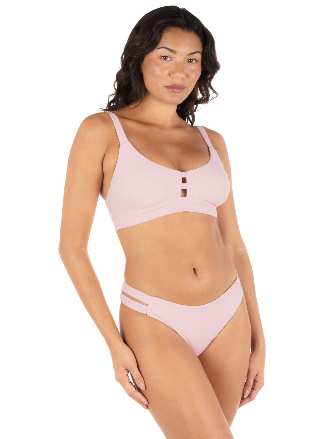 Max Solid Tab Scoop Top in Shell Pink