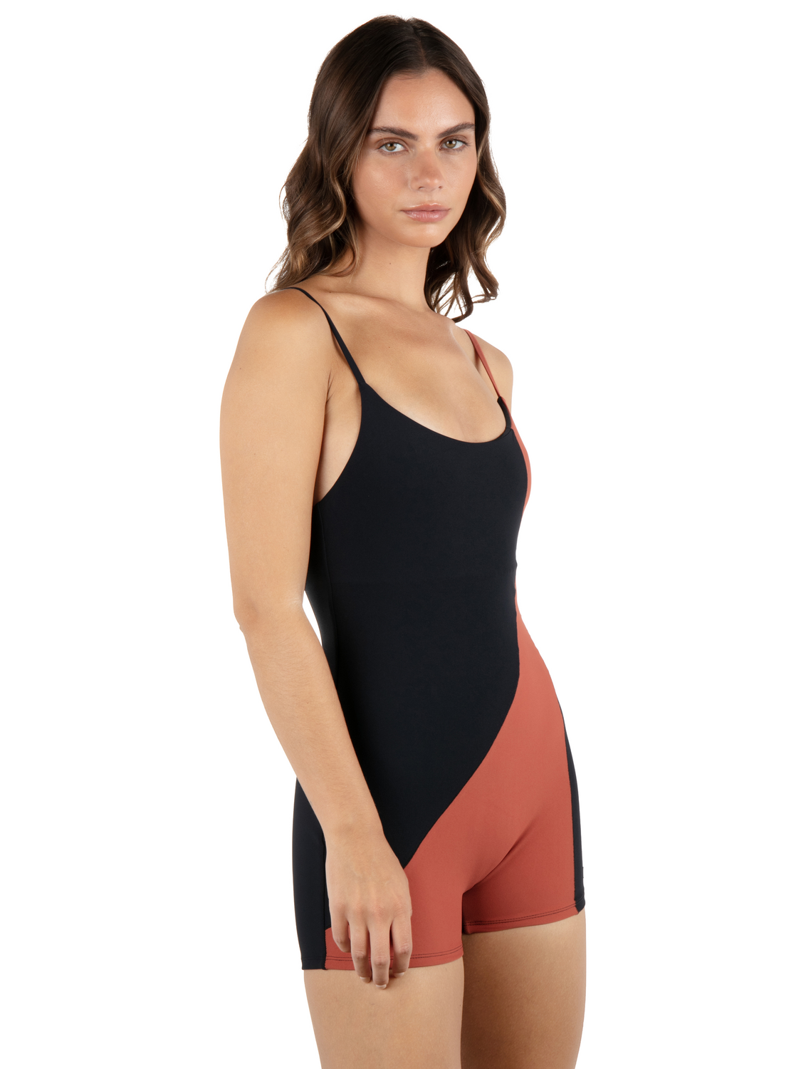 Max Solid Bodysuit in Black / Copper