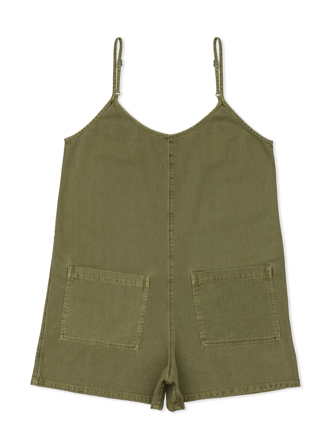 Wavy Days Romper in Vintage Moss