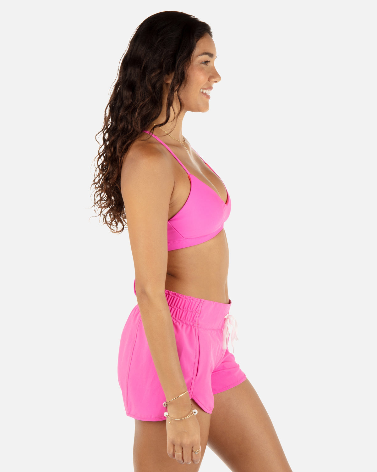 Aquas Solid Boardshort 2.5" in Disco Pink