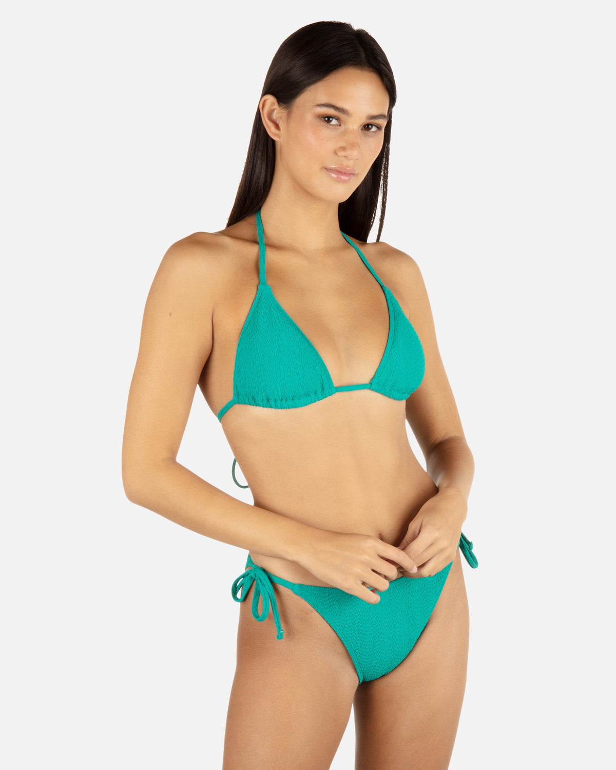 Wave Scrunch Tri Top in Teal