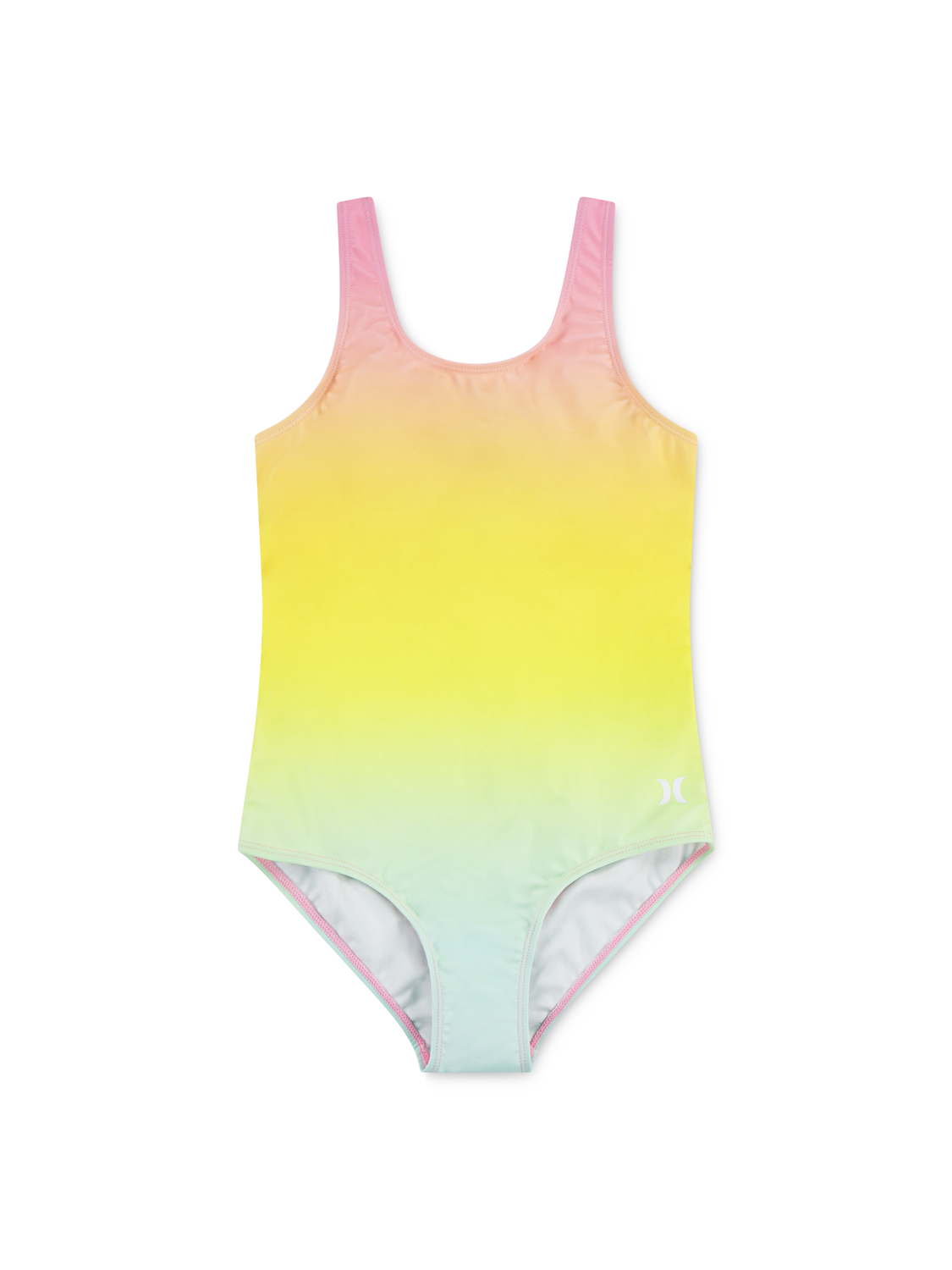 Girls' One Piece With Twist Back in Pink Flamingo