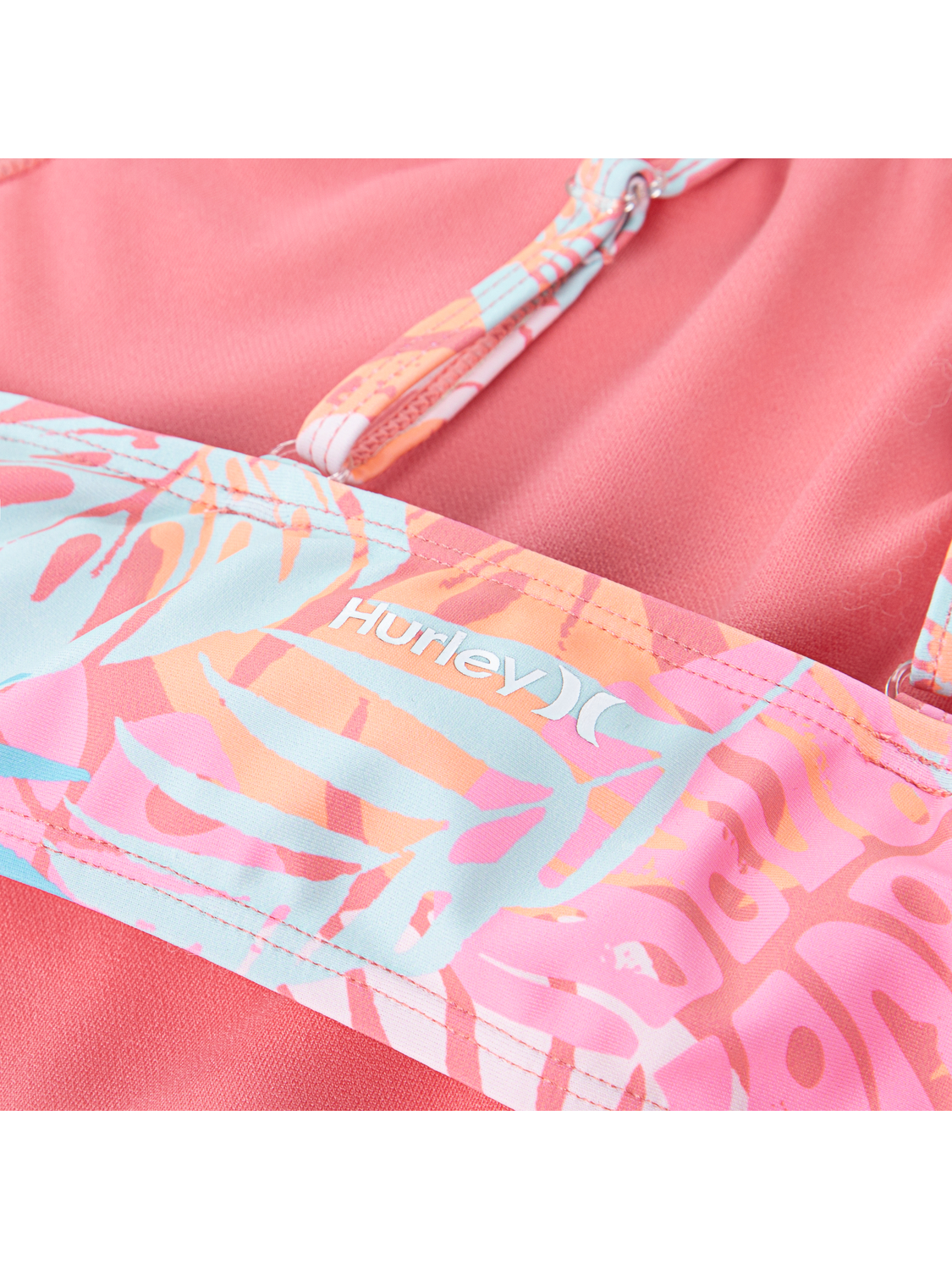 Girls' Halter Monokini in Sunset Coral/ Multi