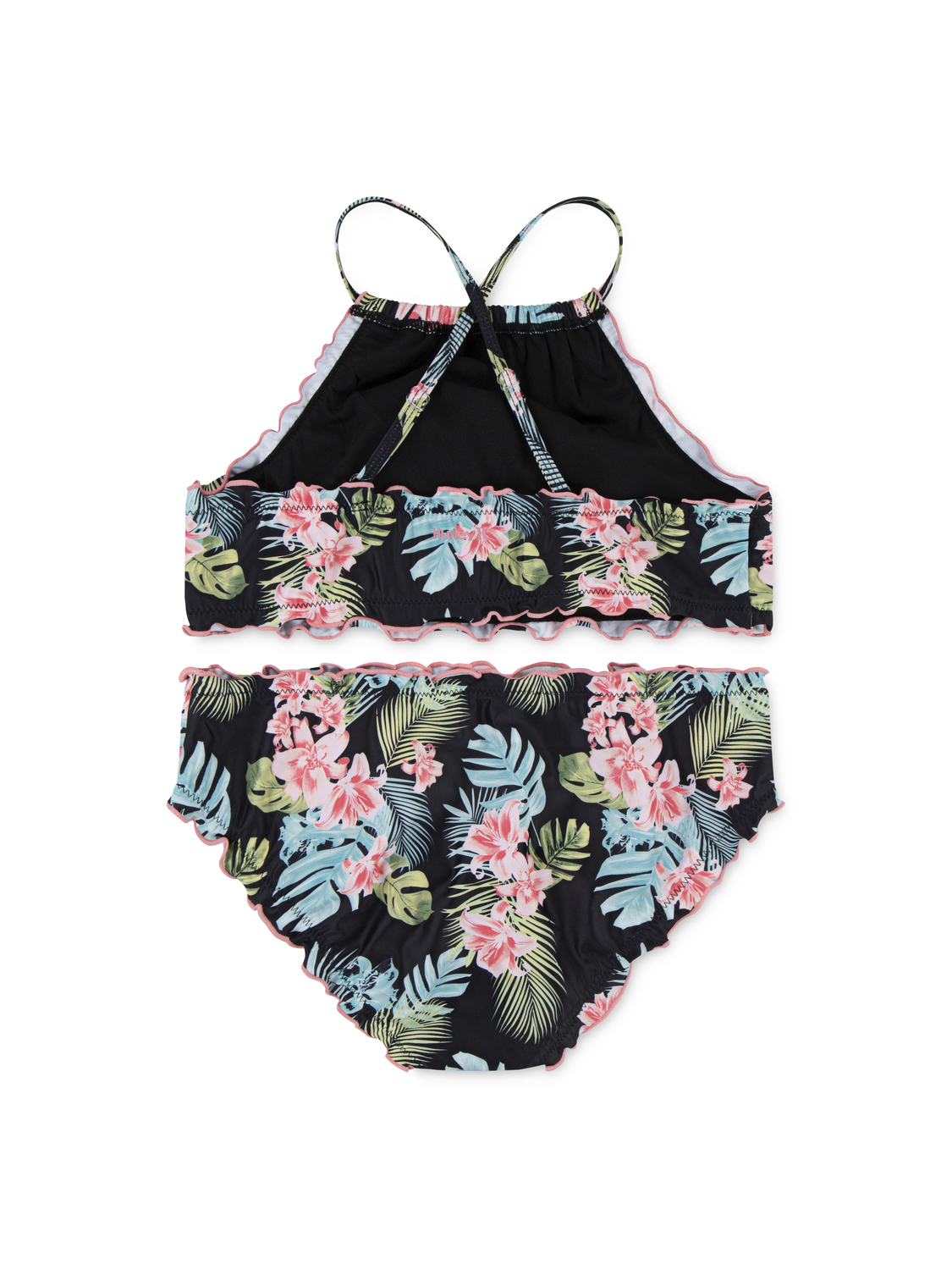 Girls' UPF50+ 2-Piece Bikini Swim Set in Black