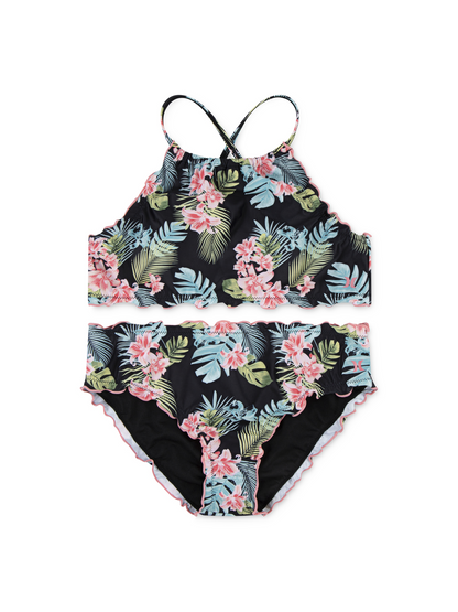 Girls' UPF50+ 2-Piece Bikini Swim Set in Black