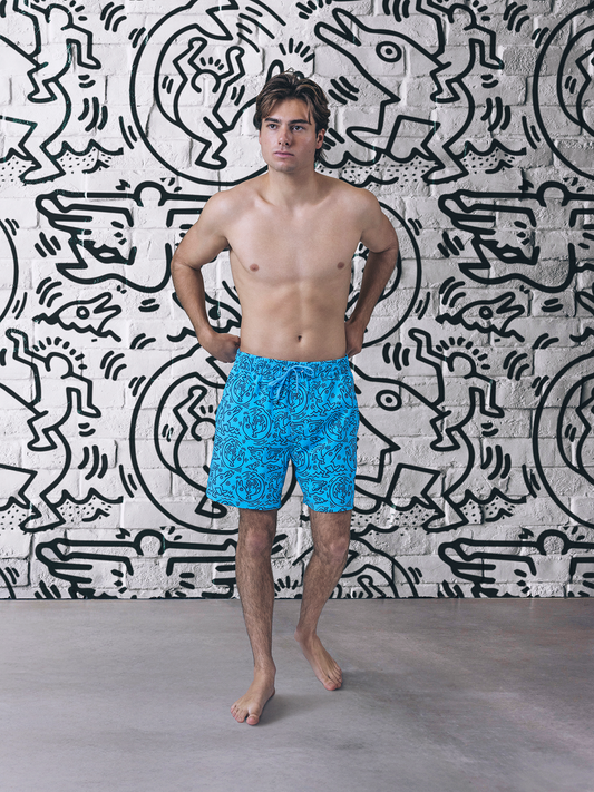 Hurley x Keith Haring Cannonball 17" Volley Short in Skyline