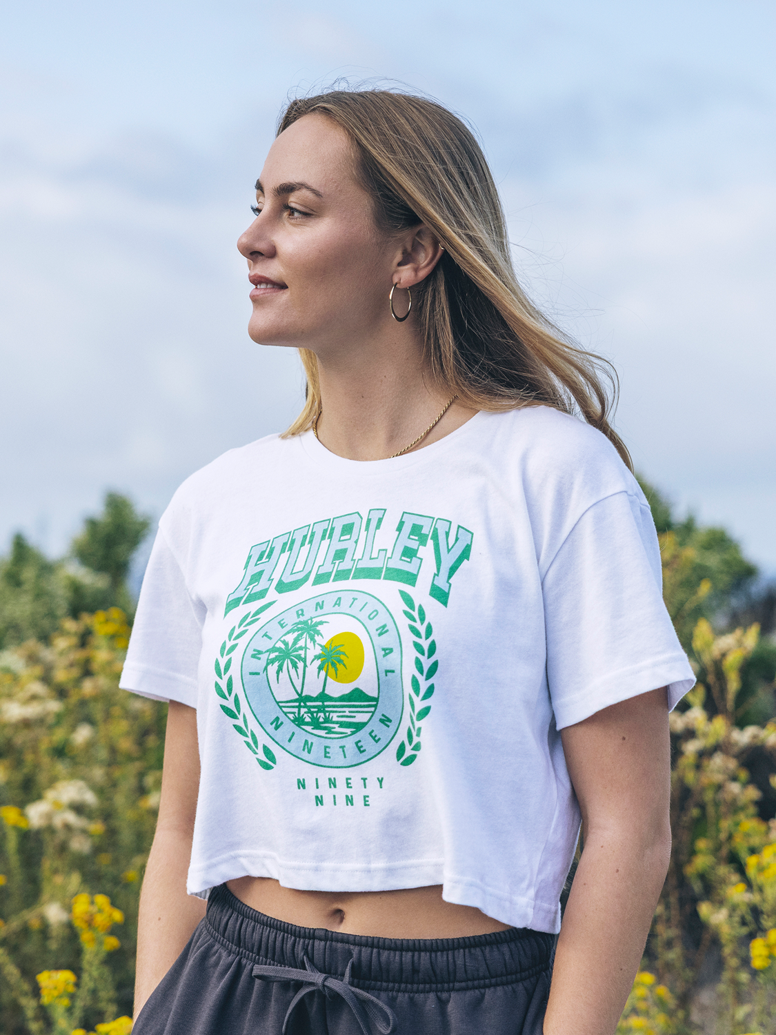 Academy Boxy Crop Tee in White