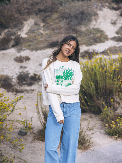 Cycles Of The Earth Boxy Crew in Off White