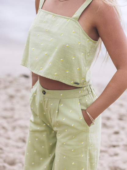 Wavy Dot Tank in Fern