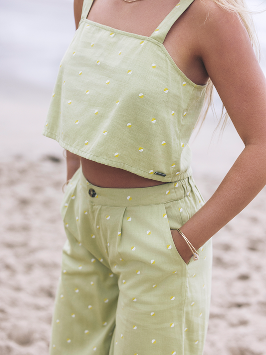 Wavy Dot Tank in Fern