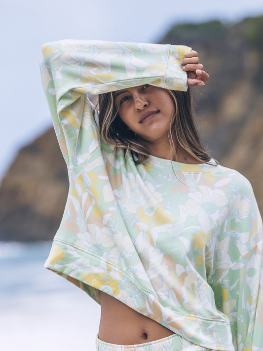 Safari Floral Boxy Crew in Spray