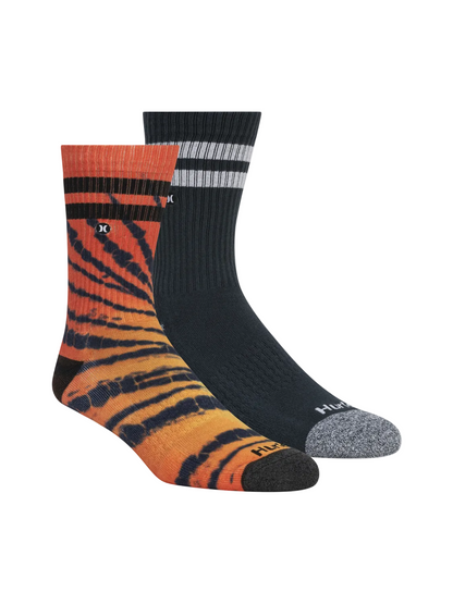 Extended Terry Crew Socks (2 Pack) in Orange