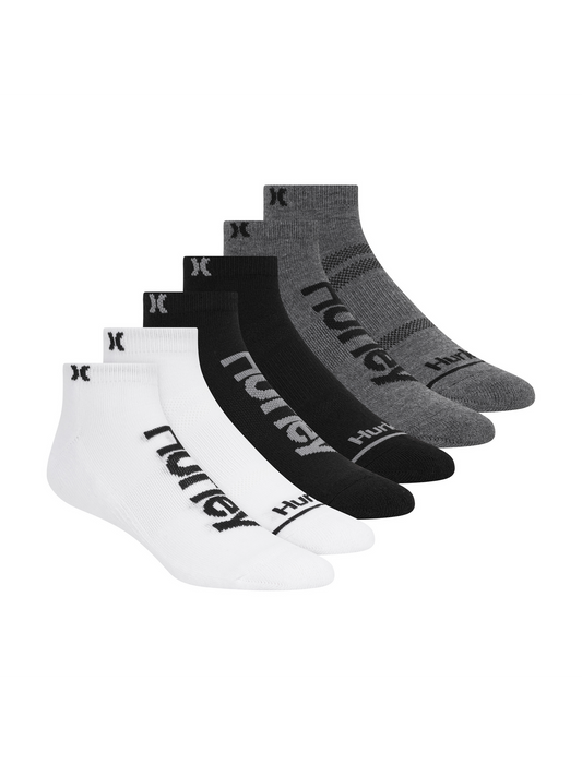 1/2 Terry Low Cut (6-Pack) in White / Grey