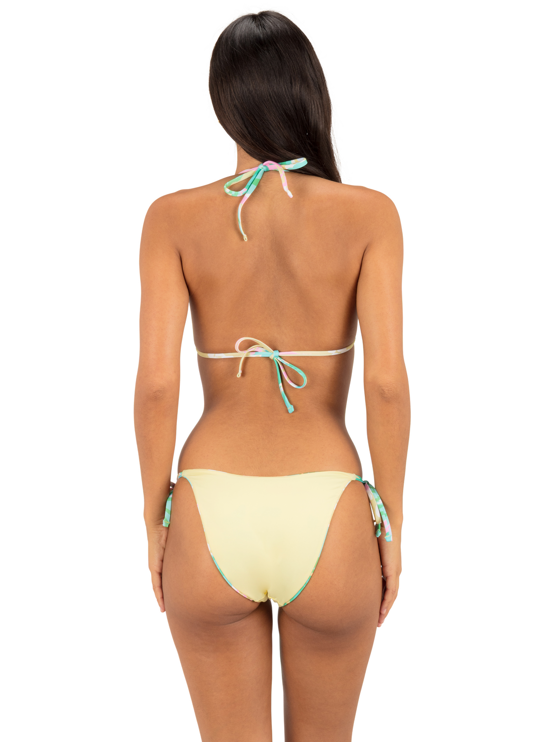 Aloha Reversible Slider Fixed Back Cheeky Bottom in Floral Chamomile