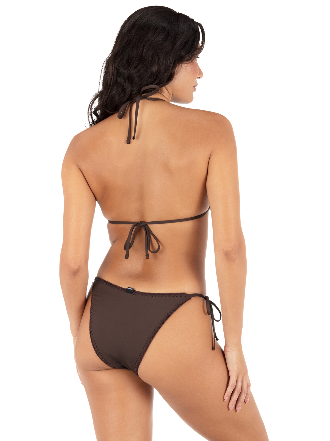 Flower Crochet Cheeky Tie Side Bottom in Mole