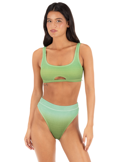 Ombre Scrunch Cheeky High Rise Bottom in Kelp Ombre