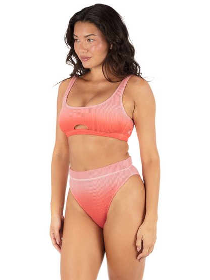 Ombre Scrunch Cheeky High Rise Bottom in Terracotta Ombre