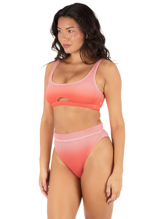 Ombre Scrunch Cheeky High Rise Bottom in Terracotta Ombre