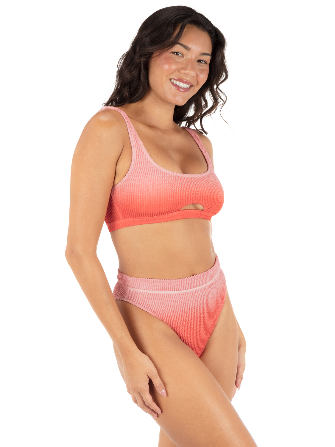 Ombre Scrunch Cheeky High Rise Bottom in Terracotta Ombre