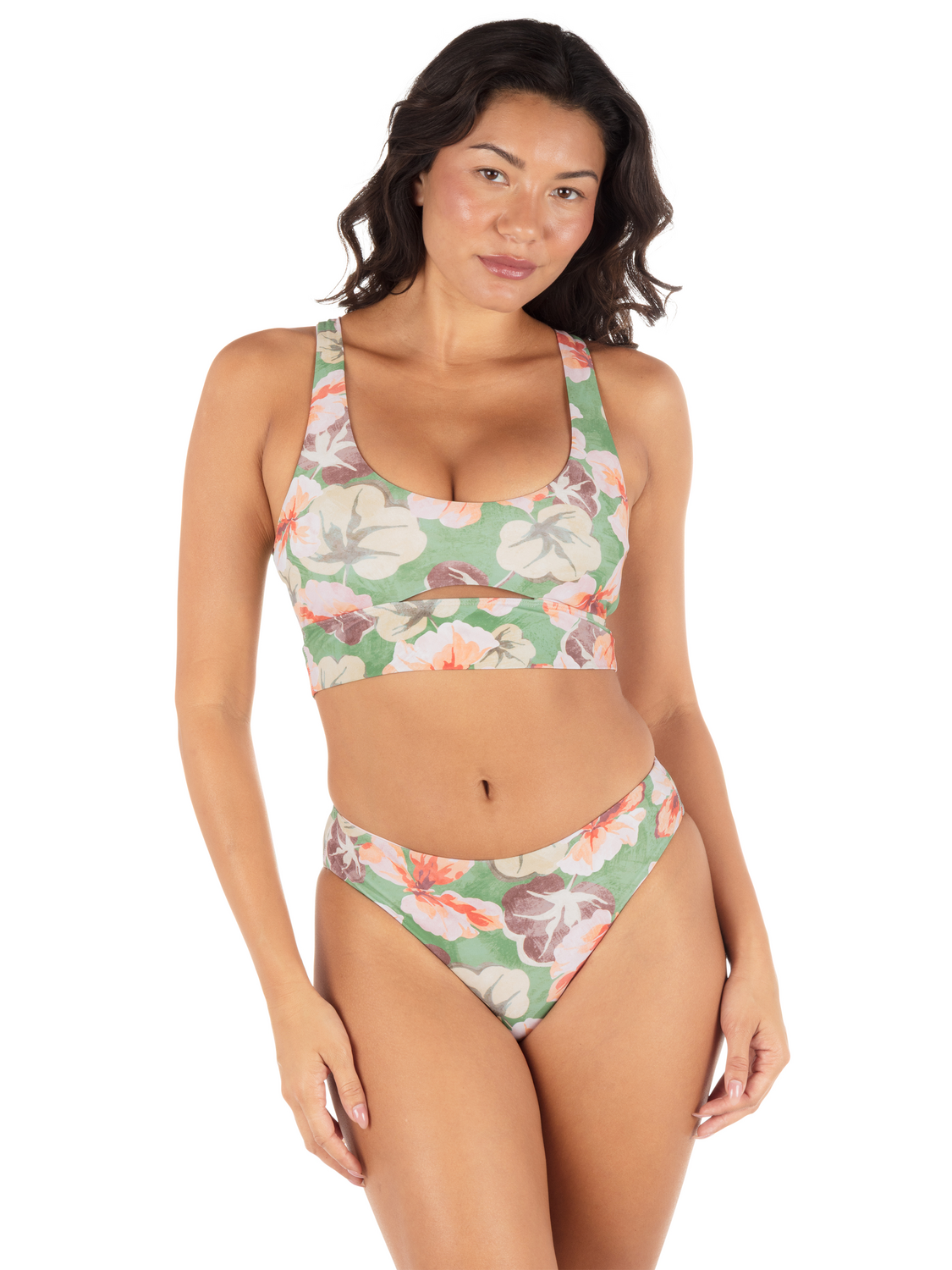 Gingko Cloud Max Mid Rise Cheeky Bottom in Gingko Cloud / Terracotta