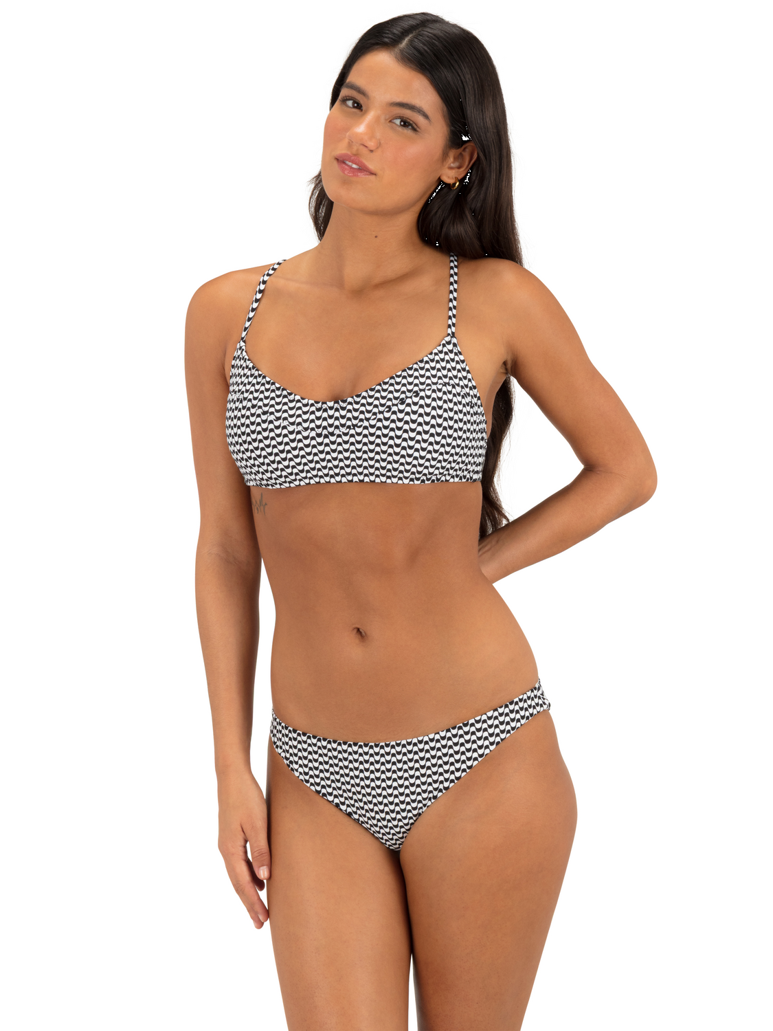 Max Poptic Stripe Moderate Bottom in Black Wave