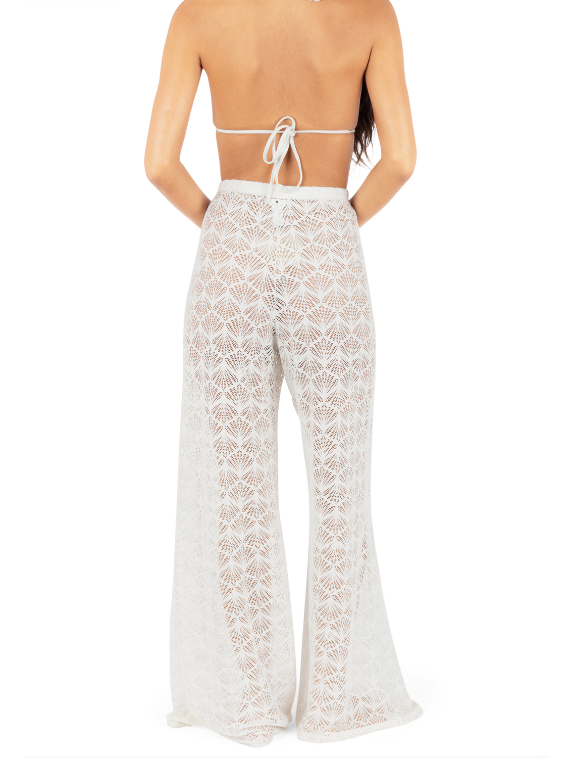 Shell Crochet Beach Pant in Egret