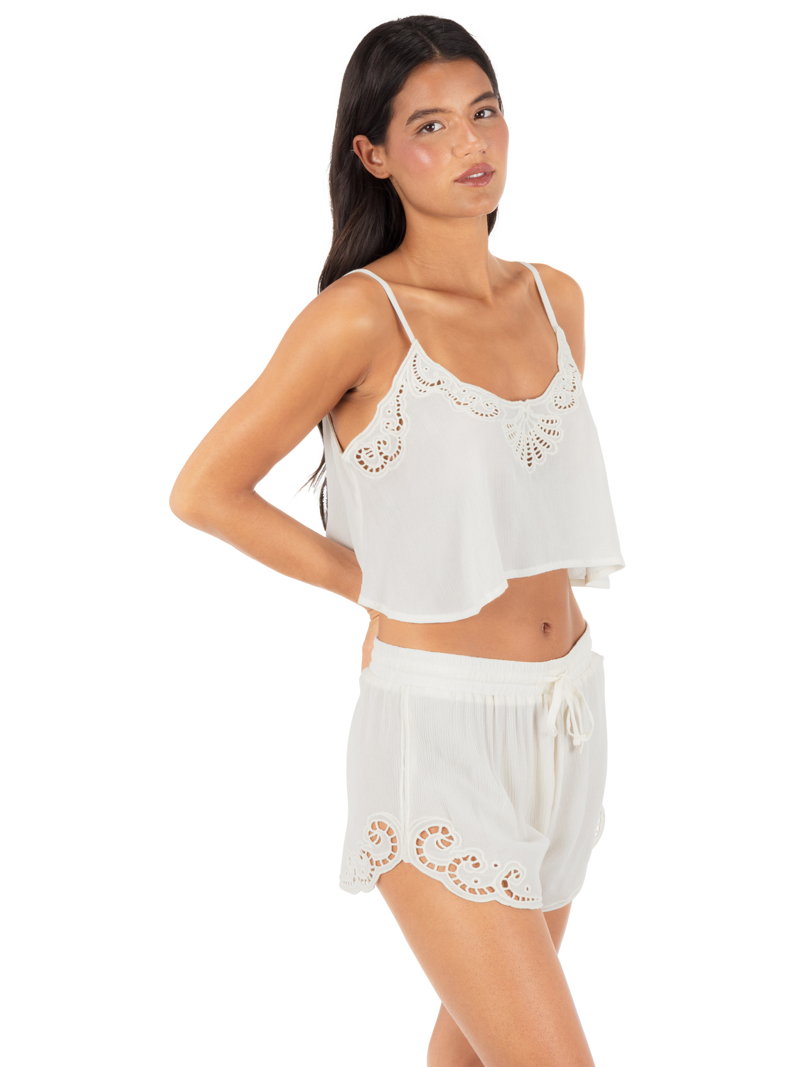Embroidered Tank in Coconut