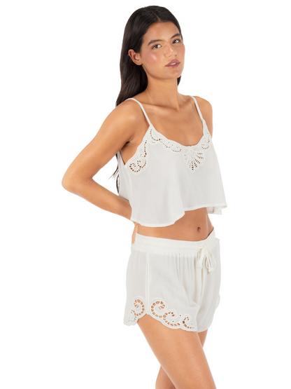 Embroidered Tank in Coconut