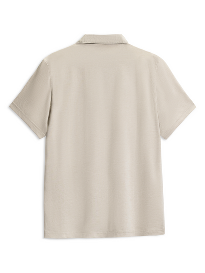 Air Mesh Pocket Polo in Bone
