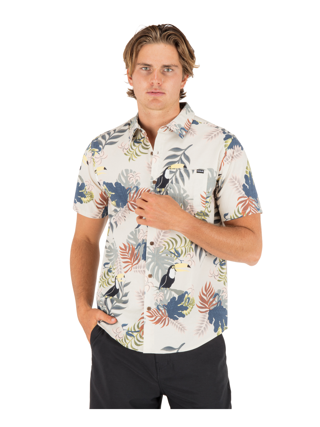 Lido Stretch Short Sleeve in Bone