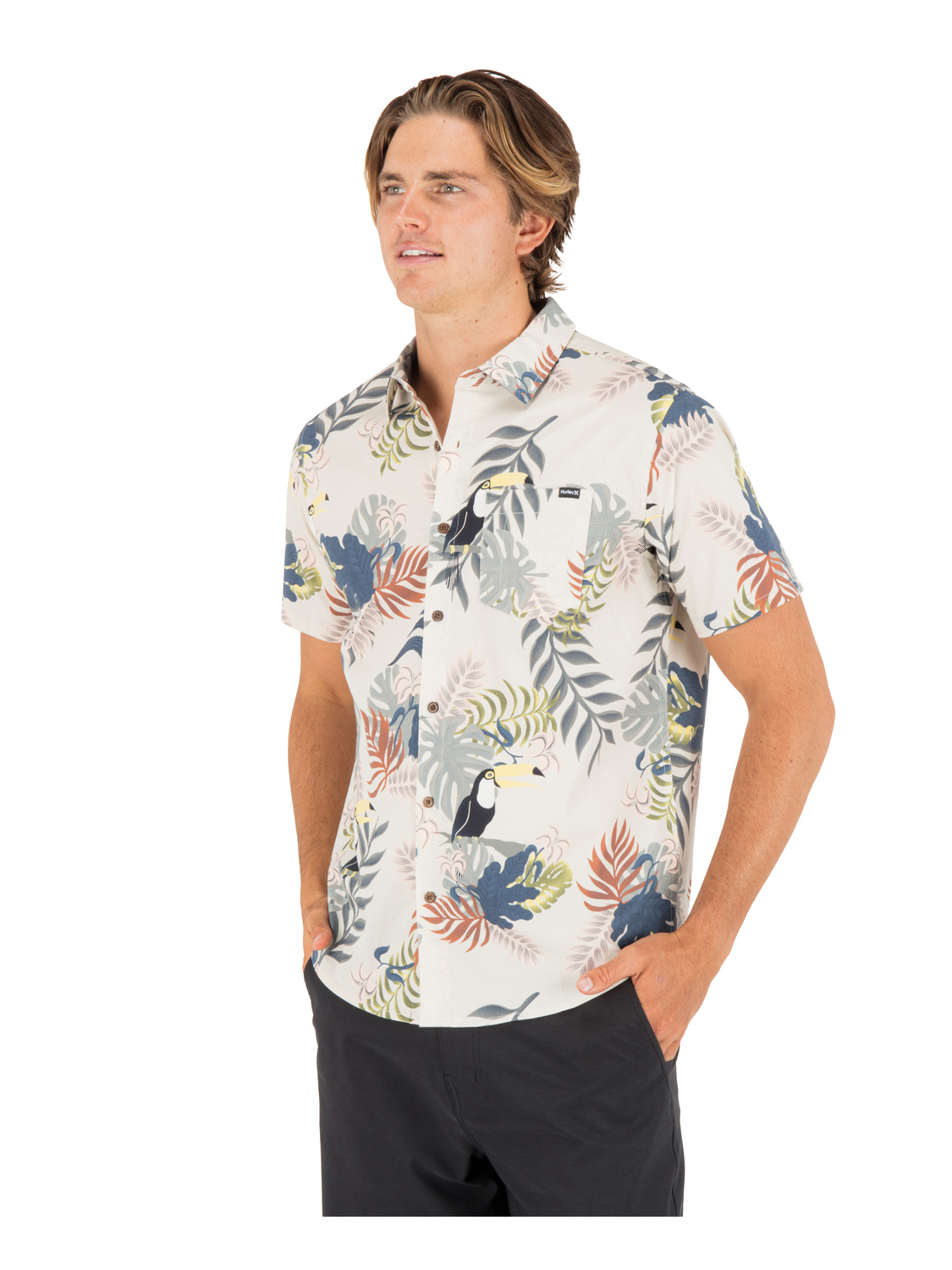 Lido Stretch Short Sleeve in Bone