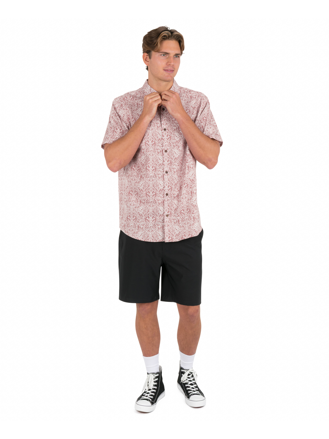 Lido Stretch Short Sleeve in Phantom Rose