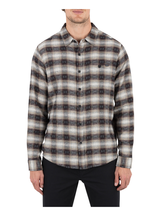 Portland Stretch Flannel Long Sleeve in Black
