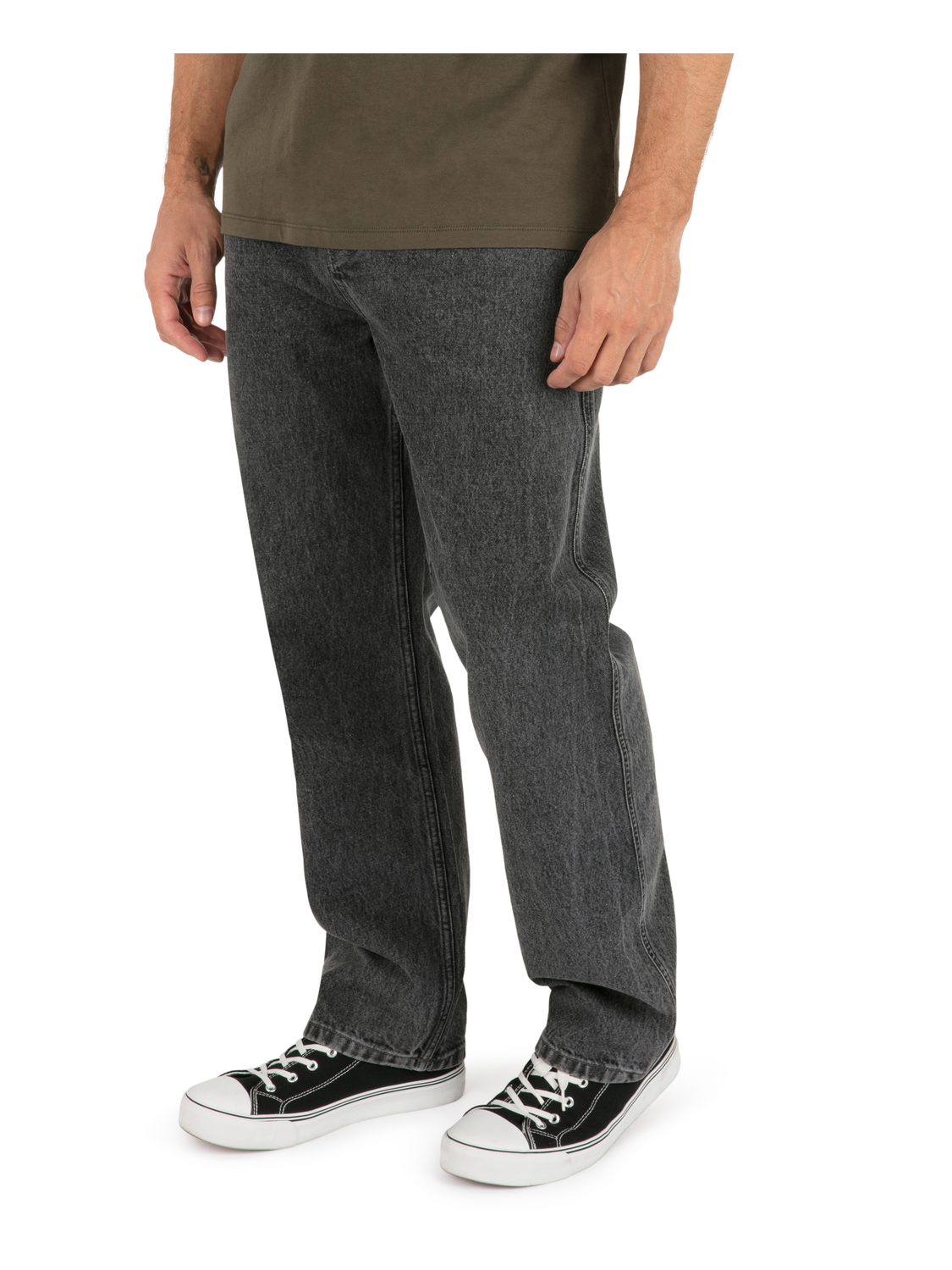 Washington Relaxed Denim Pant in Black Acid Wash