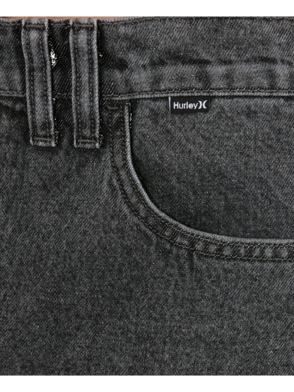 Washington Relaxed Denim Pant in Black Acid Wash