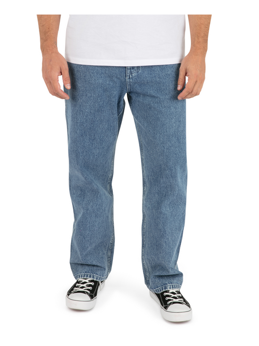 Washington Relaxed Denim Pant in Light Blue Acid Wash