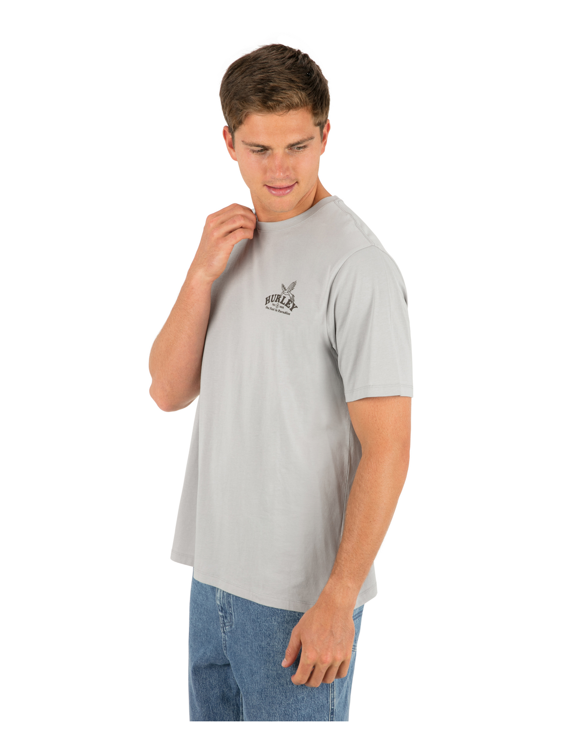One Foot In Paradise Short Sleeve in Light Stone Grey