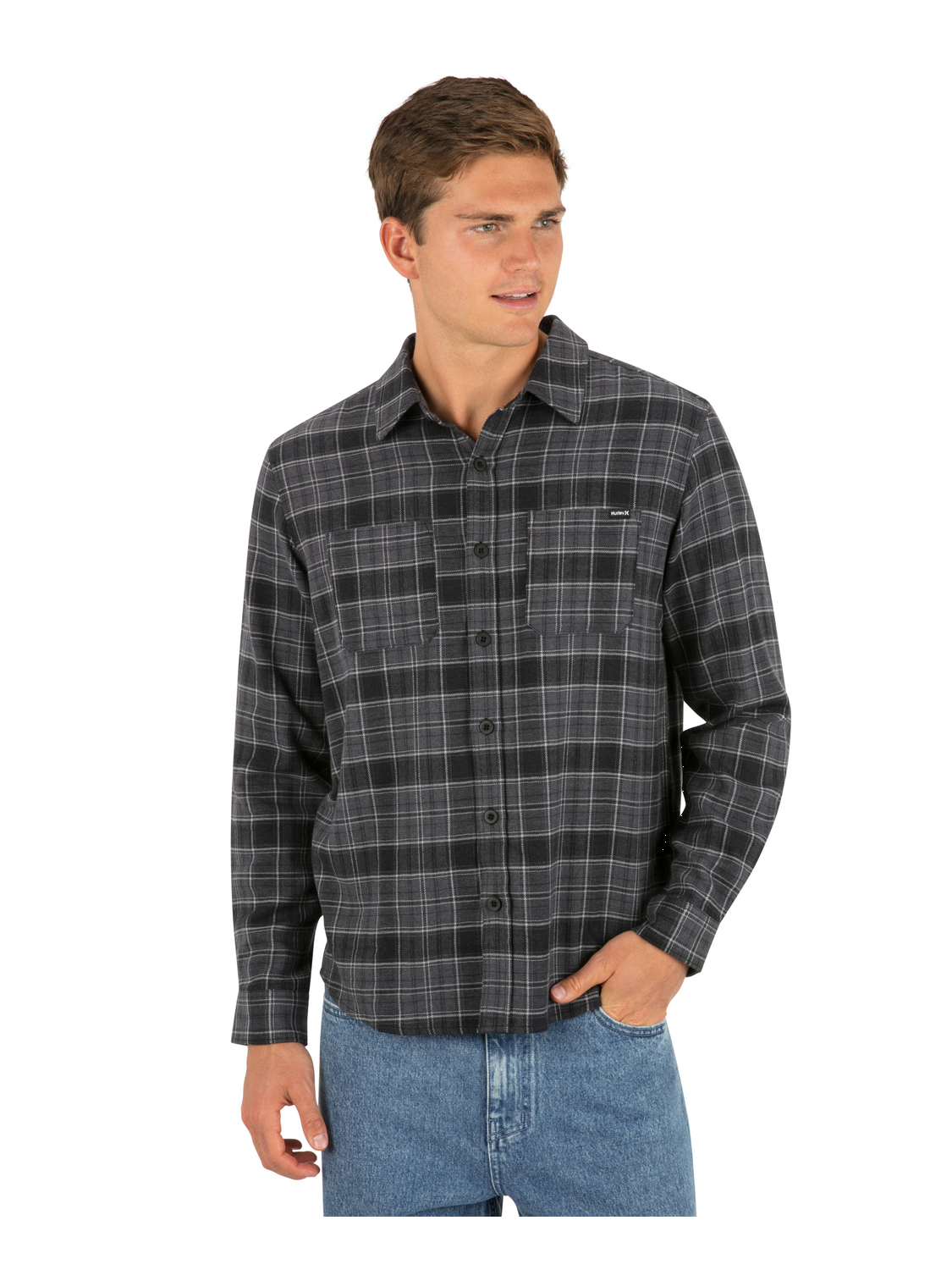 Eugene Flannel Long Sleeve in Black Combo