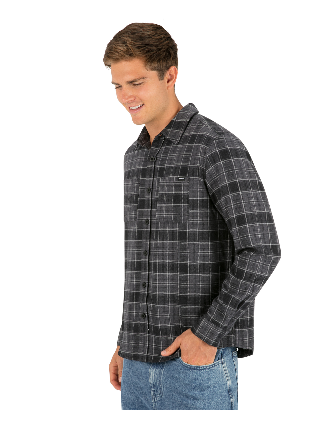 Eugene Flannel Long Sleeve in Black Combo