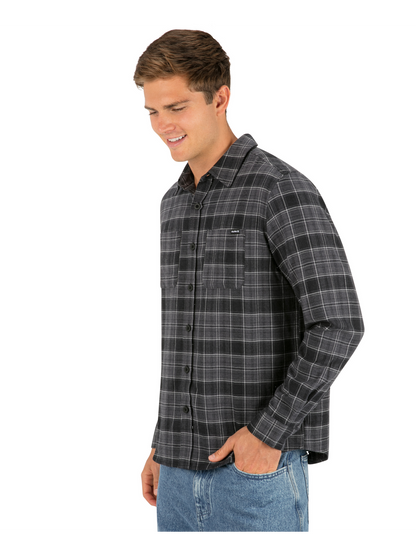 Eugene Flannel Long Sleeve in Black Combo