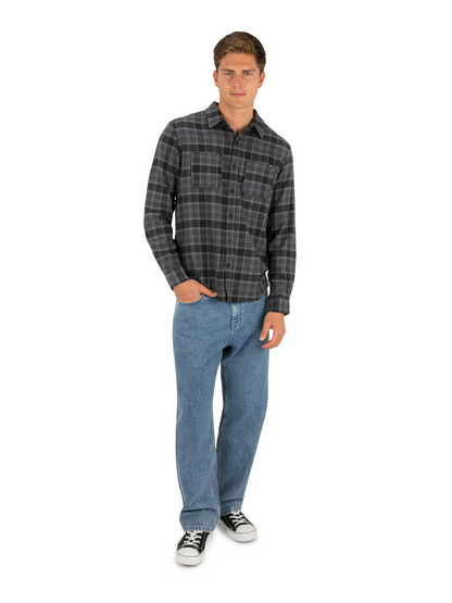 Eugene Flannel Long Sleeve in Black Combo