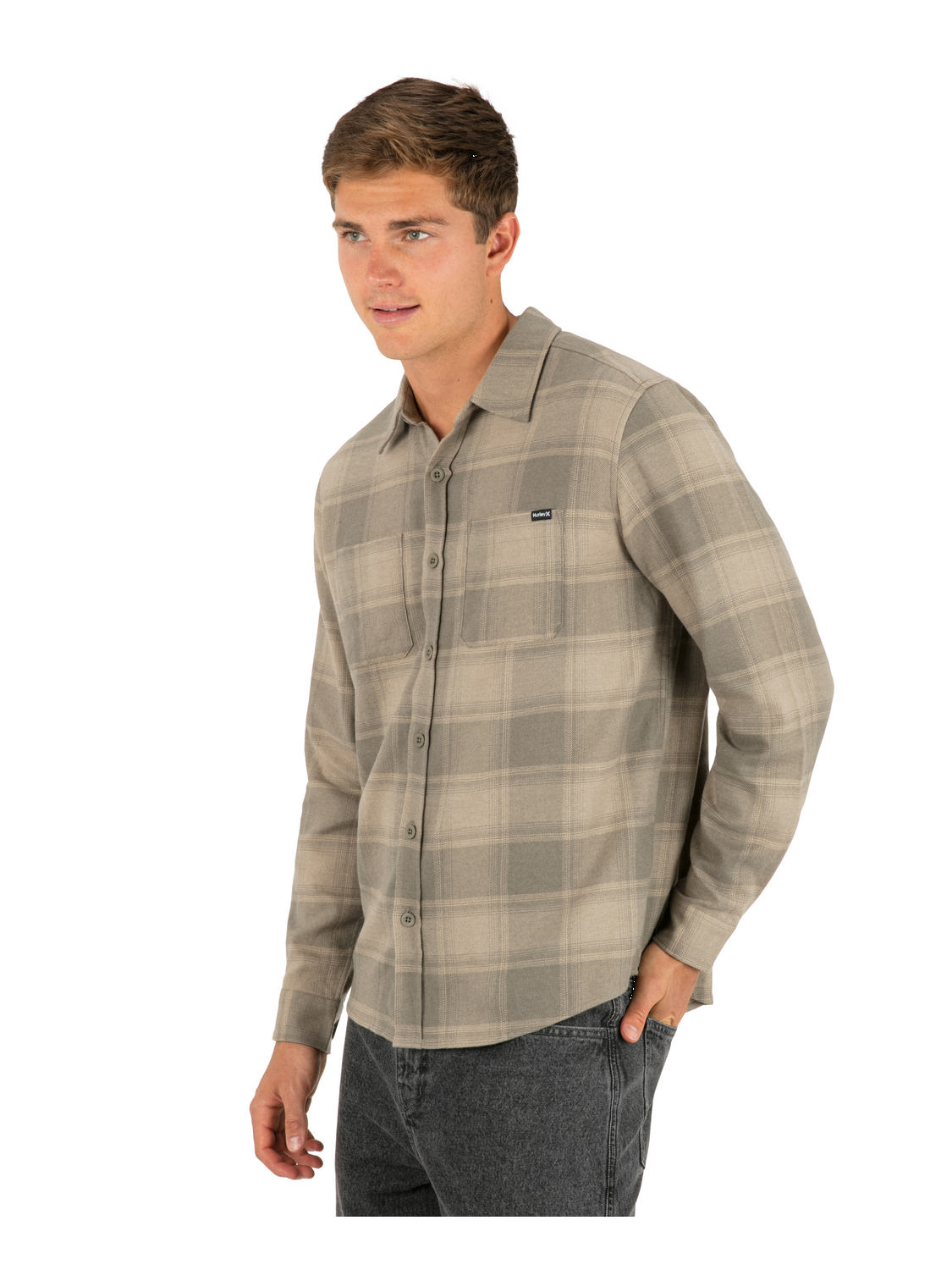 Eugene Flannel Long Sleeve in Olive