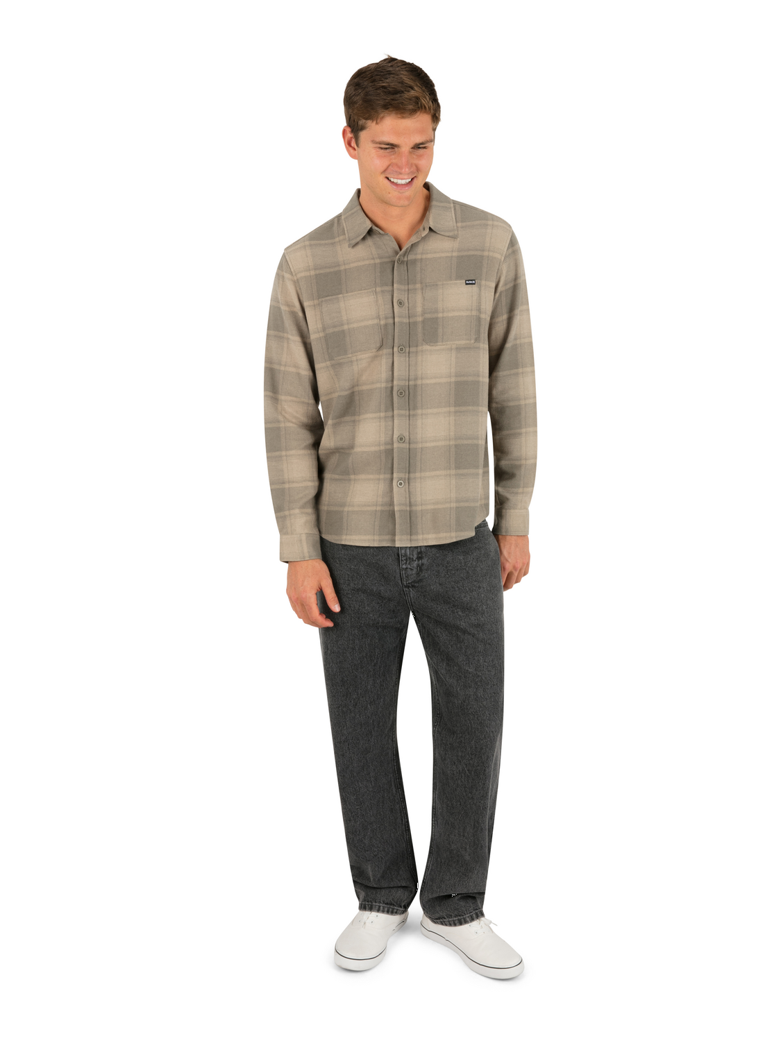 Eugene Flannel Long Sleeve in Olive
