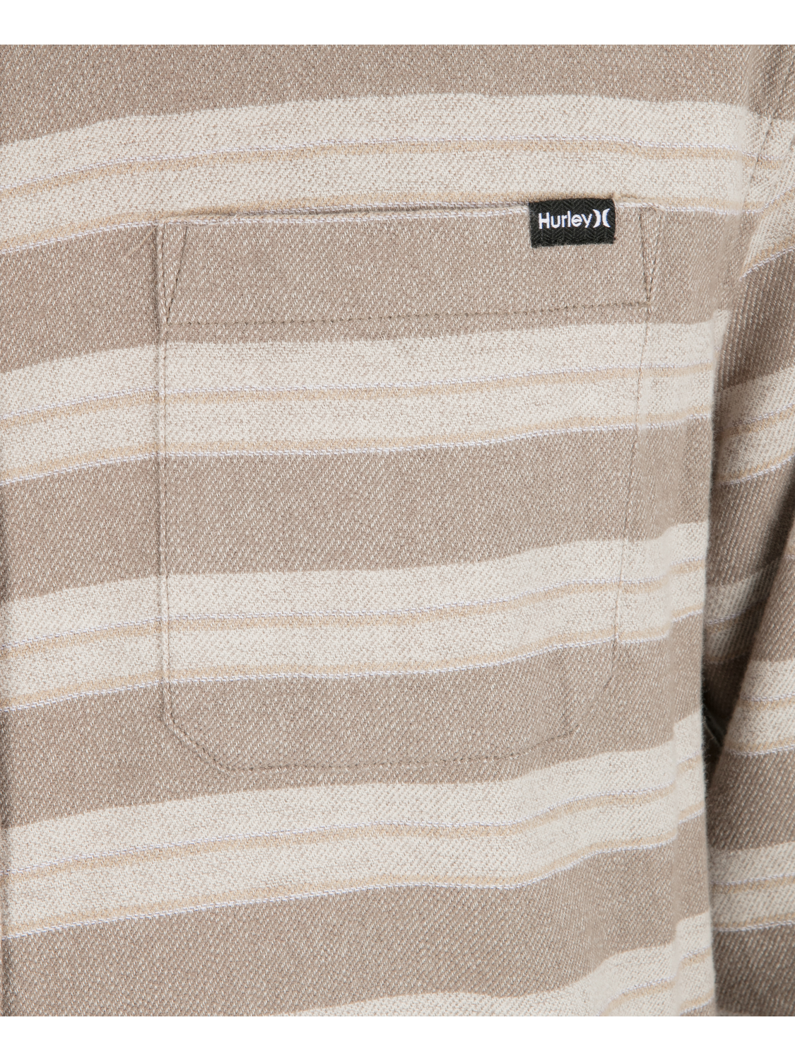 Eugene Stripe Flannel Long Sleeve in Olive Grey