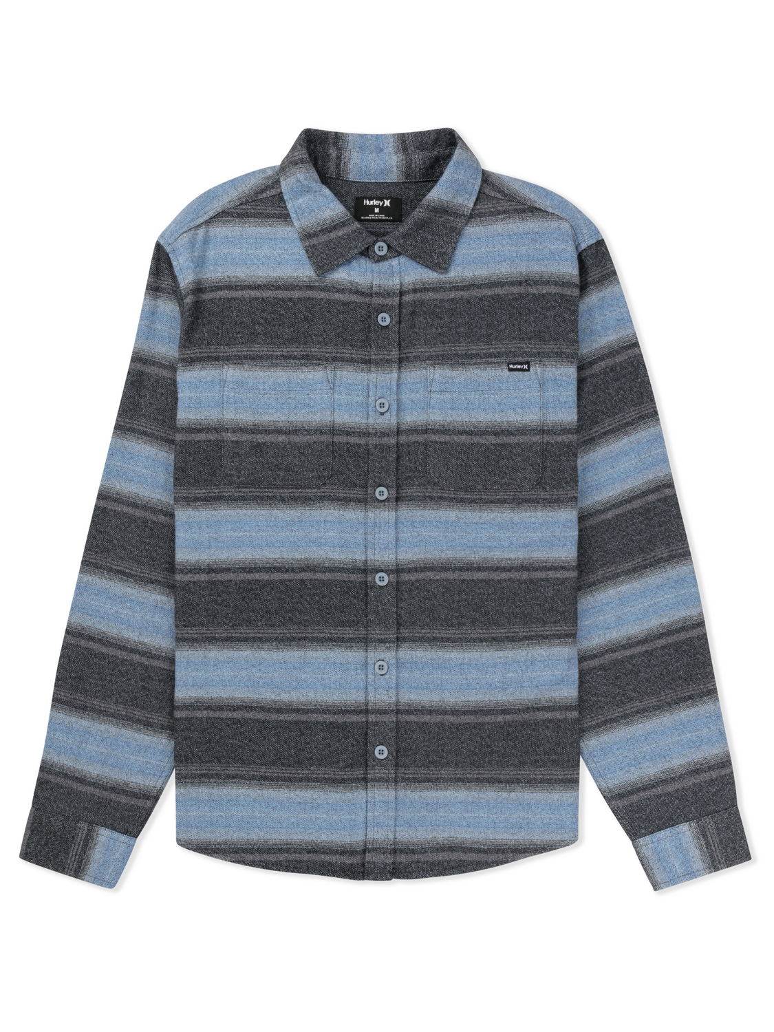 Eugene Stripe Flannel Long Sleeve in Aquifer