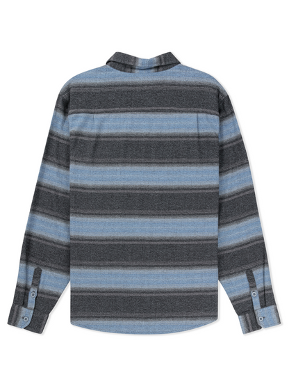Eugene Stripe Flannel Long Sleeve in Aquifer