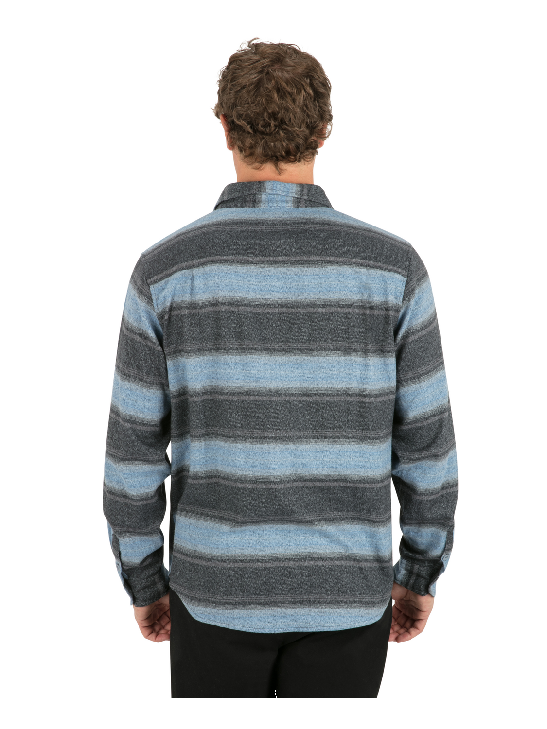 Eugene Stripe Flannel Long Sleeve in Aquifer