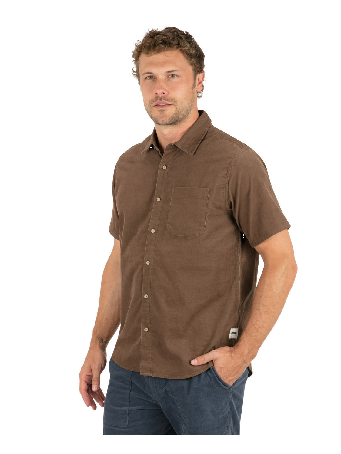 Ward Cord Short Sleeve in Espresso
